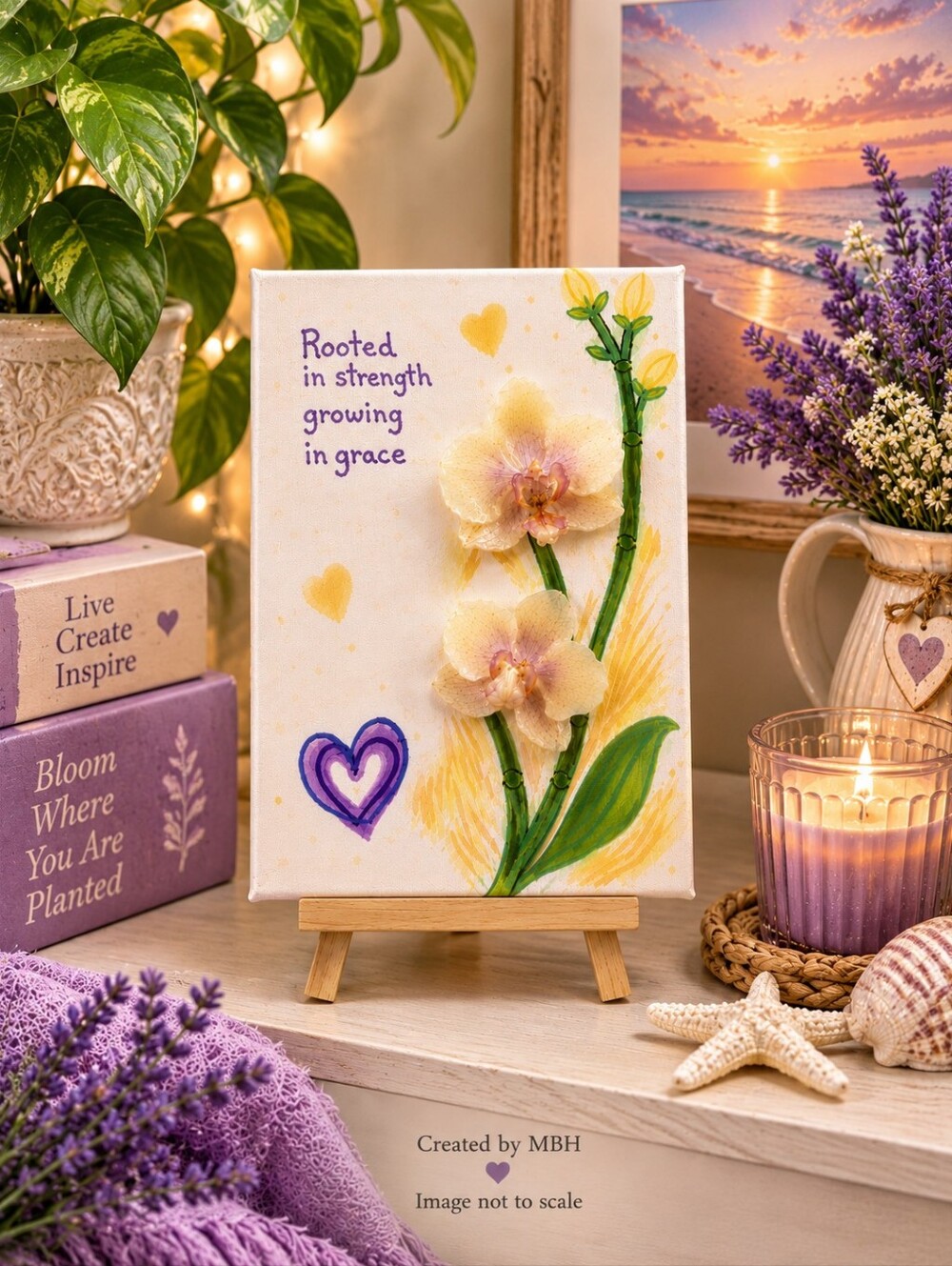 561 Mix Media Canvas Preserved Orchid